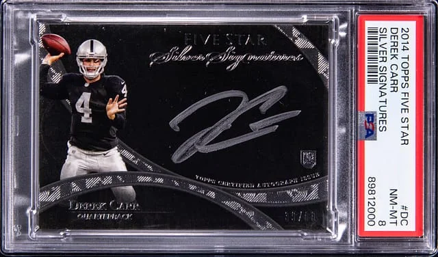 2014 Topps Derek Carr Five Star Silver Signature #FSSS-DC card image