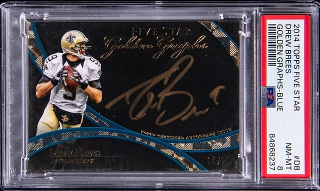 2014 Topps Drew Brees Five Star Golden Graphs Blue #DB card image
