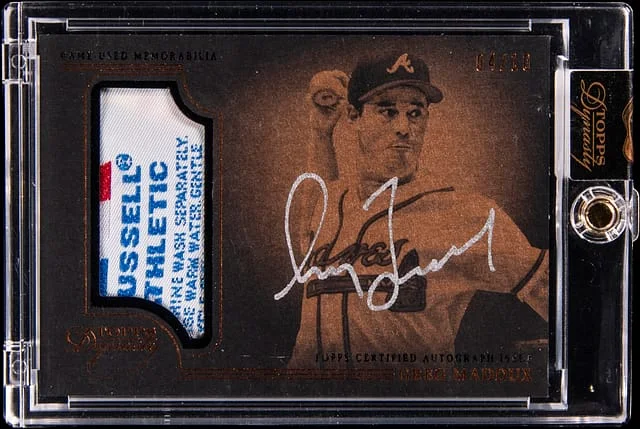 2014 Topps Dynasty Greg Maddux Autograph Patch #AP-GM8 card image