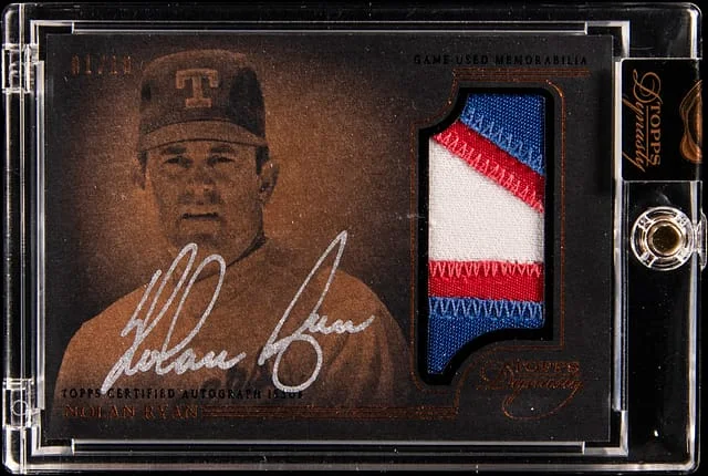 2014 Topps Dynasty Nolan Ryan Five Career Hits Per 9 I.P. Relic #AP-NR10 card image
