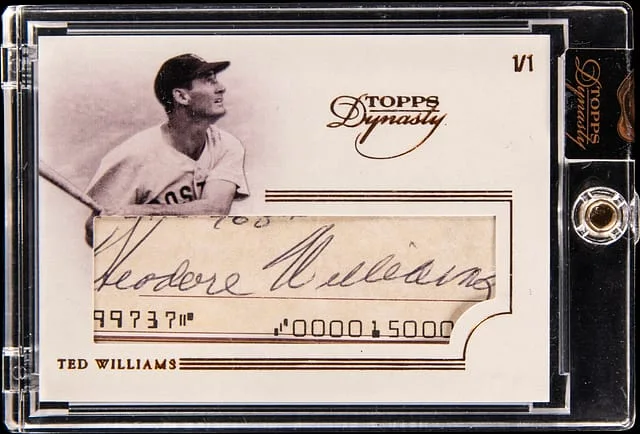 2014 Topps Dynasty Ted Williams Cut Signatures #CS-TW3 card image