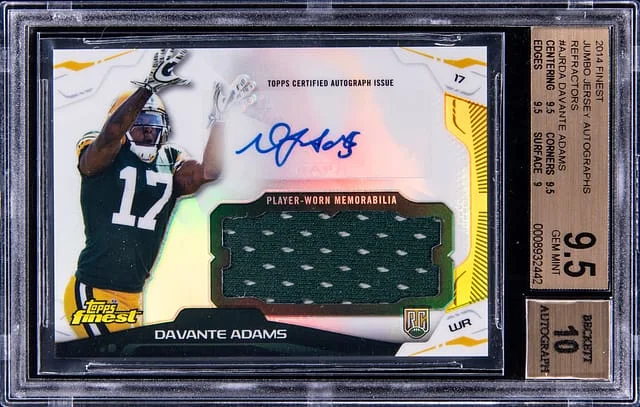 2014 Topps Finest Davante Adams Jumbo Jersey Autograph Refractor #AJR-DA card image