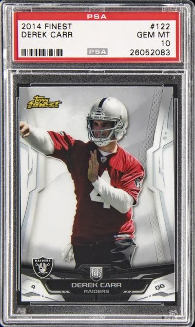 2014 Topps Finest Derek Carr #122 card image