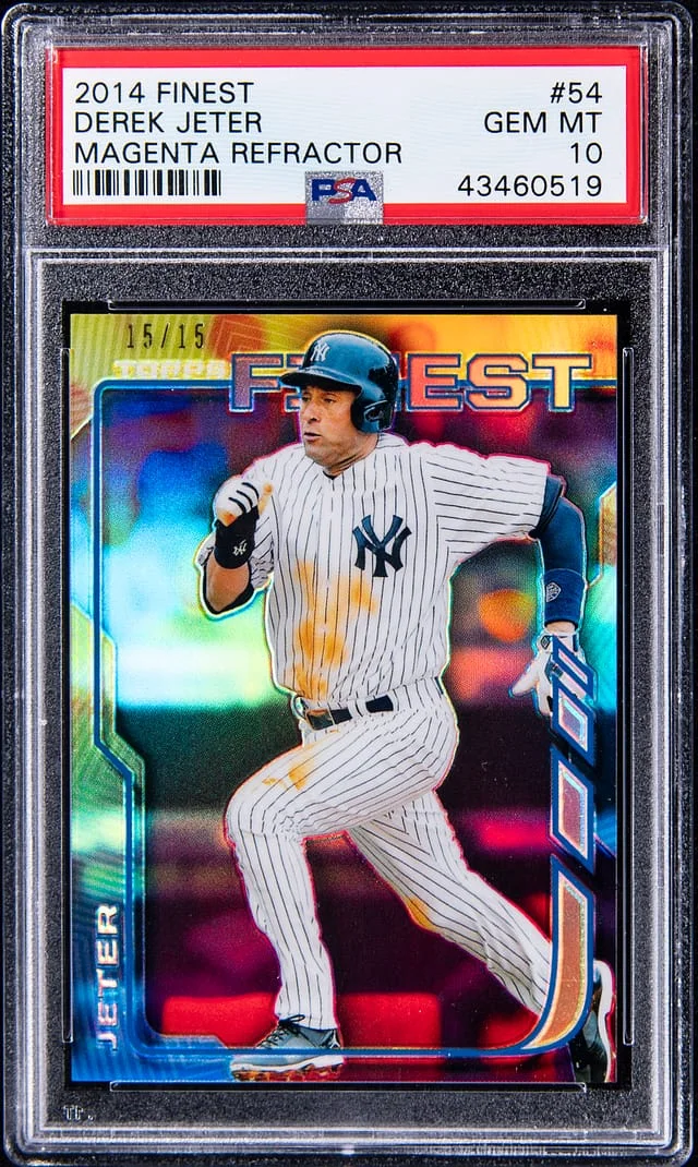 2014 Topps Finest Derek Jeter Magenta Refractor #54 card image