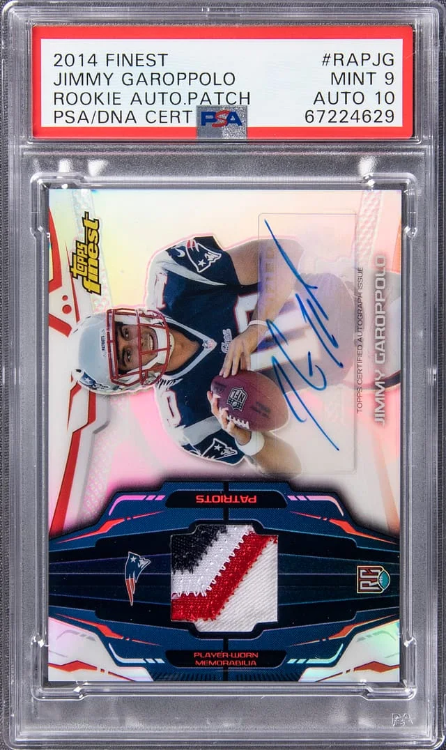 2014 Topps Finest Jimmy Garoppolo Autograph Patch (RPA) #RAP-JG card image