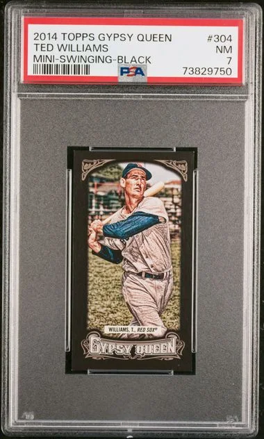 2014 Topps Gypsy Queen Ted Williams Mini-Swinging-Black #304 card image