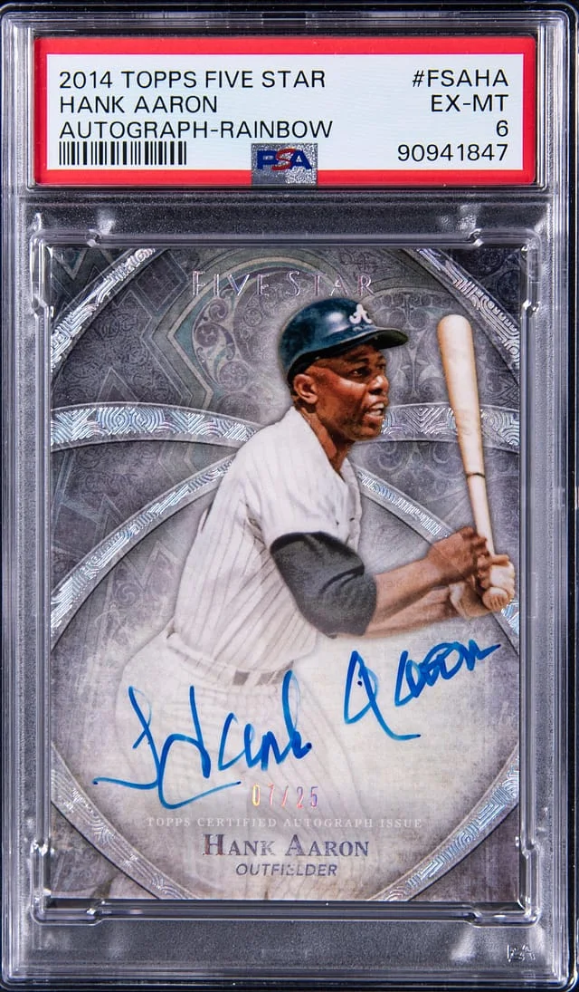 2014 Topps Hank Aaron Five Star Autograph Rainbow #FSA-HA card image