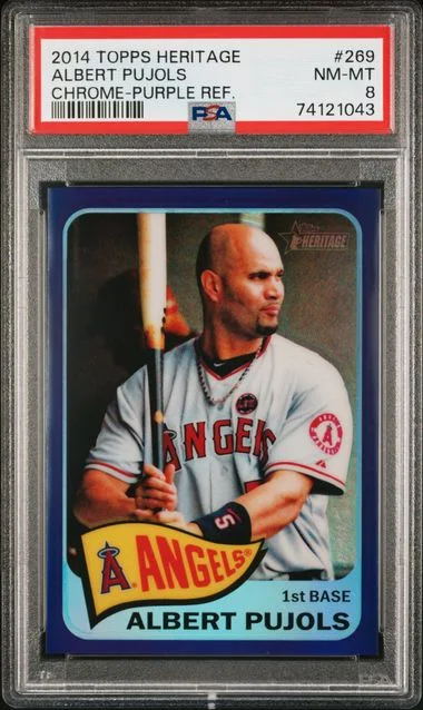 2014 Topps Heritage Chrome Albert Pujols Purple Refractor #269 card image