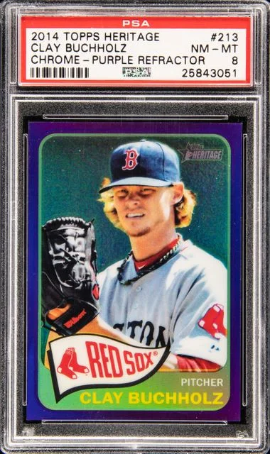 2014 Topps Heritage Chrome Clay Buchholz Purple Refractor #THC-213 card image