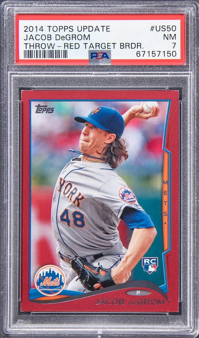 2014 Topps Jacob deGrom Throwing Red Target Border #US-50 card image