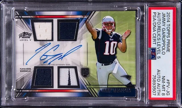 2014 Topps Jimmy Garoppolo Prime Autographed Relics Level 5 #PV-JG card image