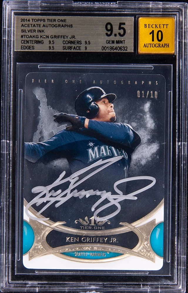 2014 Topps Ken Griffey Jr. Tier One Acetate Autographs Silver Ink #TOA-KG card image