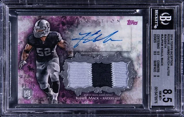 2014 Topps Khalil Mack Inception Jumbo Patch Autographs Magenta #IAJPKM card image