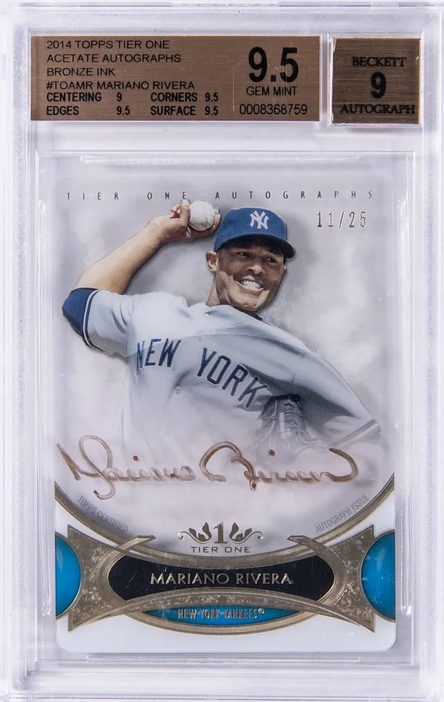 2014 Topps Mariano Rivera Tier One Acetate Autographs Bronze Ink #TOA-MR card image