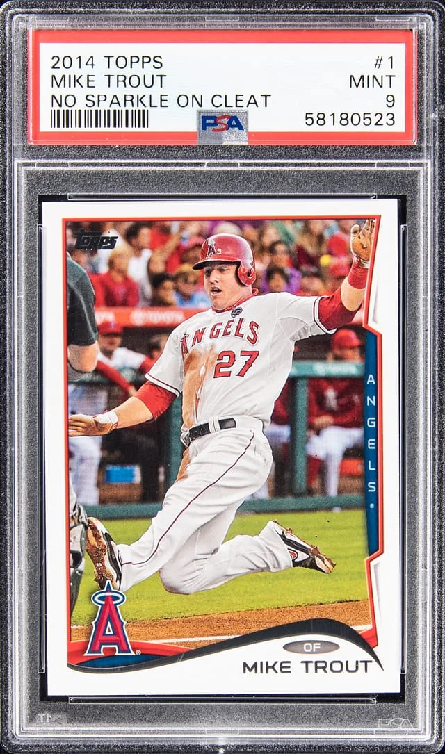 2014 Topps Mike Trout, No Sparkle On Cleat #1 card image