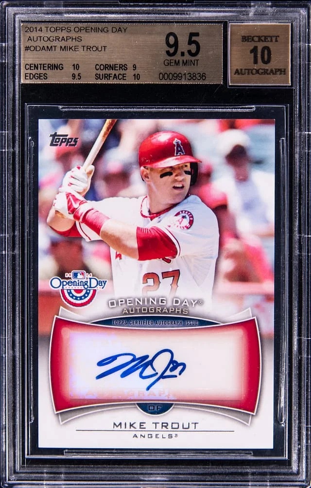 2014 Topps Mike Trout Opening Day Autographs #ODAMT card image