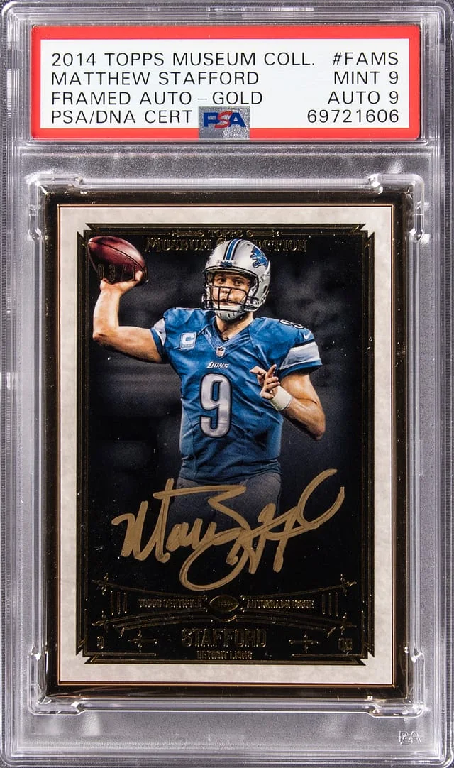 2014 Topps Museum Collection Matthew Stafford Framed Autograph Gold #FA-MS card image