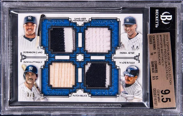 2014 Topps Museum Collection Mattingly/Boggs/Jeter/Cano Primary Pieces Quad Patch #PPFQP8 card image