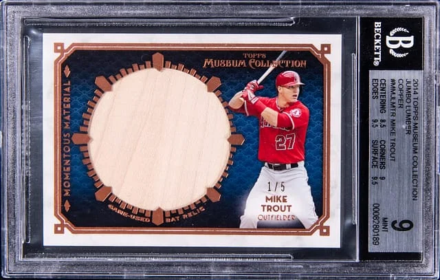 2014 Topps Museum Collection Mike Trout Game-Used Bat Jumbo Lumber Copper #MMJL-MTR card image