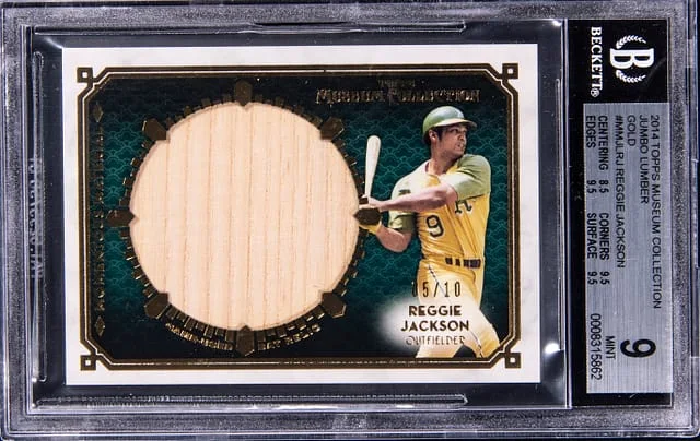 2014 Topps Museum Collection Reggie Jackson Jumbo Lumber Gold #MMJLRJ card image