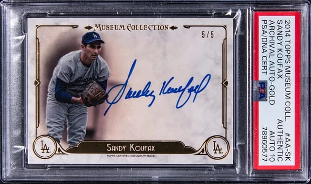 2014 Topps Museum Collection Sandy Koufax Archival Autograph Gold #AA-SK card image