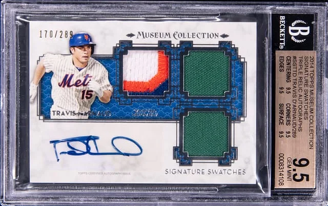 2014 Topps Museum Collection Travis d'Aarnaud Signature Swatches Triple Relic Autograph #SSTTD card image