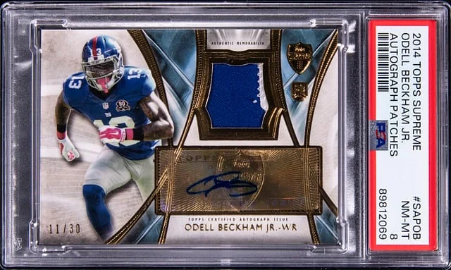 2014 Topps Odell Beckham Jr. Supreme Autograph Patch #SAP-OB card image