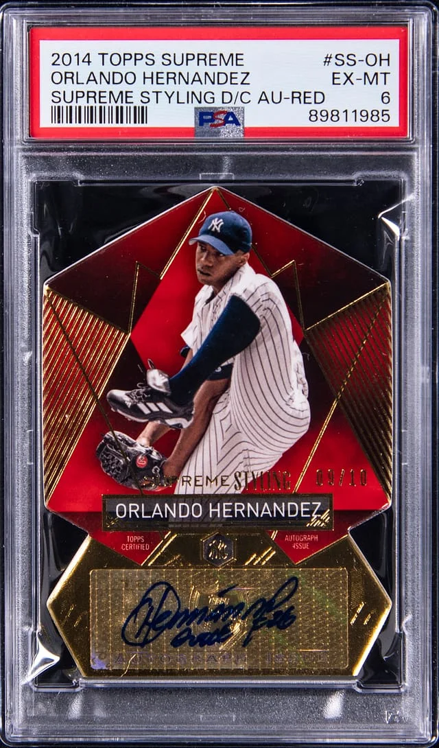 2014 Topps Orlando Hernandez Supreme Styling Die-Cut Autograph Red #SS-OH card image