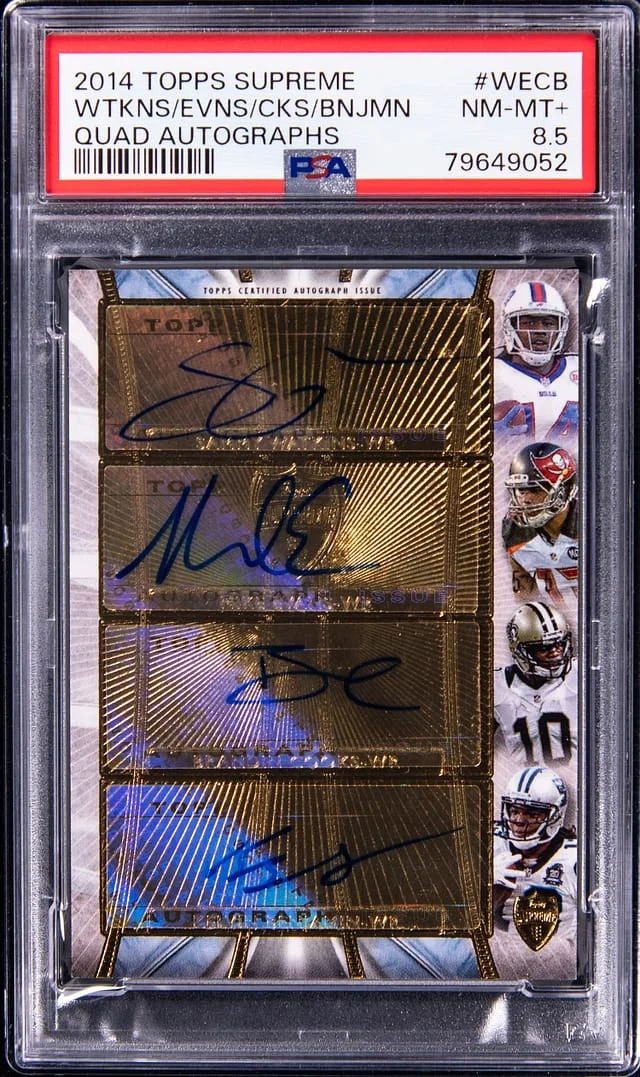 2014 Topps Sammy Watkins/Mike Evans/Brandin Cooks/Kelvin Benjamin Multi-Signed Supreme Quad Autographs #SQA-WECB card image