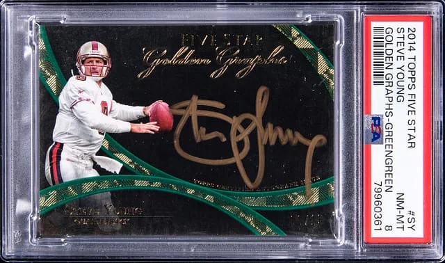 2014 Topps Steve Young Five Star Golden Graphs Green #FSGG-SY card image