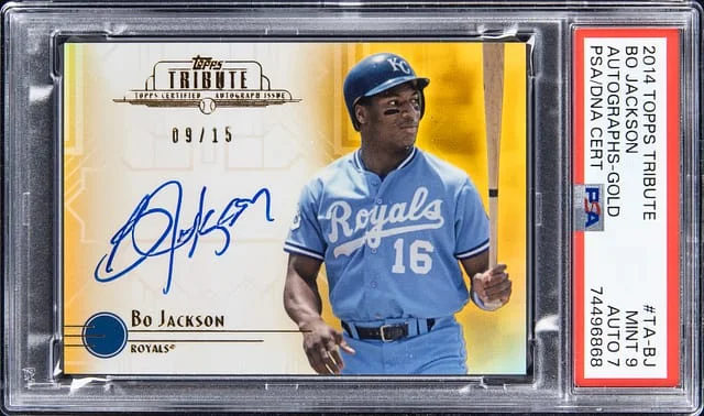 2014 Topps Tribute Bo Jackson Autographs Gold #TA-BJ card image