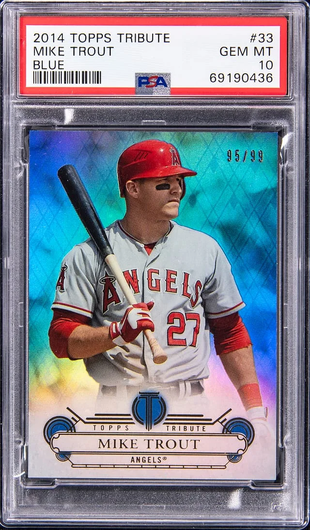2014 Topps Tribute Mike Trout Blue #33 card image
