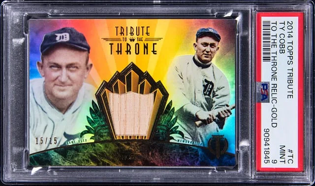 2014 Topps Tribute Ty Cobb to the Throne Relic Gold #THRONE-TC card image