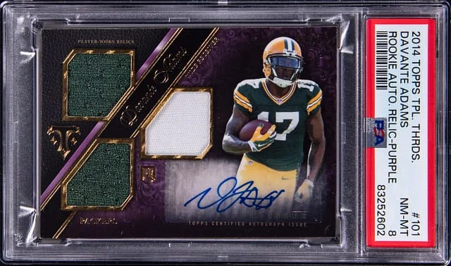 2014 Topps Triple Threads Davante Adams Autograph Relic Purple #101 card image