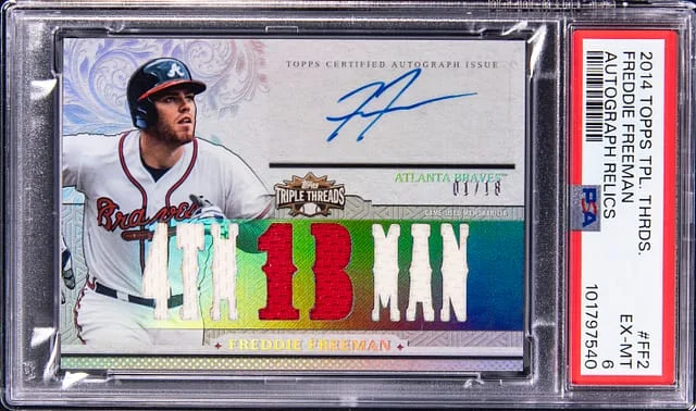 2014 Topps Triple Threads Freddie Freeman Autograph Relic #TTAR-FF2 card image