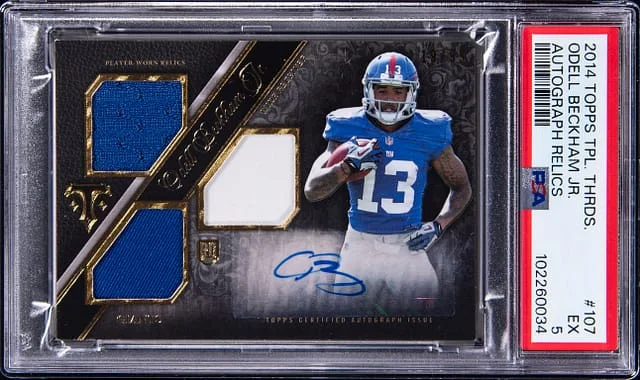 2014 Topps Triple Threads Odell Beckham Jr. Autograph Relics #107 card image