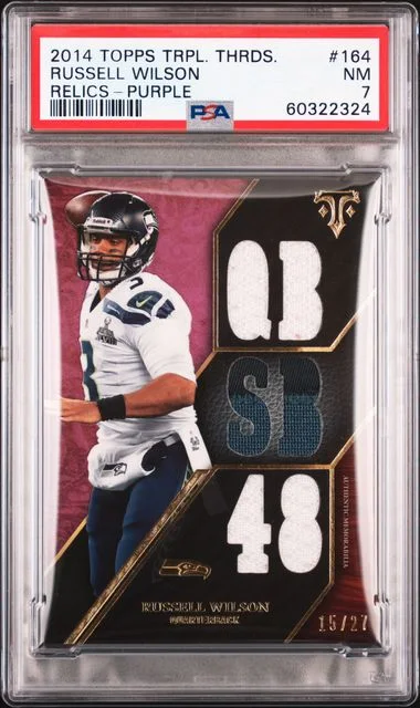 2014 Topps Triple Threads Russell Wilson Relics Purple #164 card image