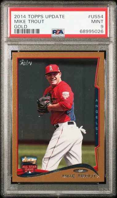 2014 Topps Update Mike Trout Gold #US54 card image