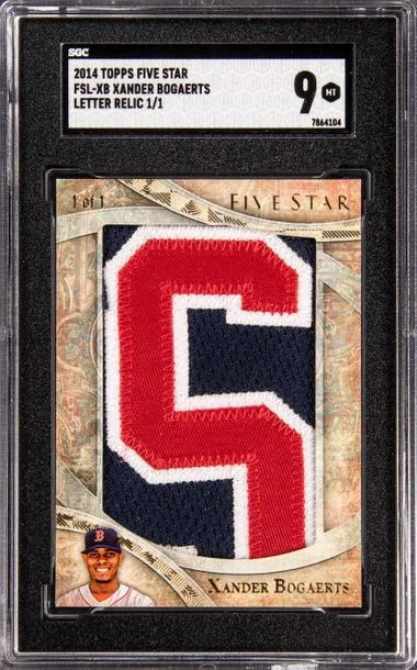 2014 Topps Xander Bogaerts Five Star Letter Relic #FSL-XB card image