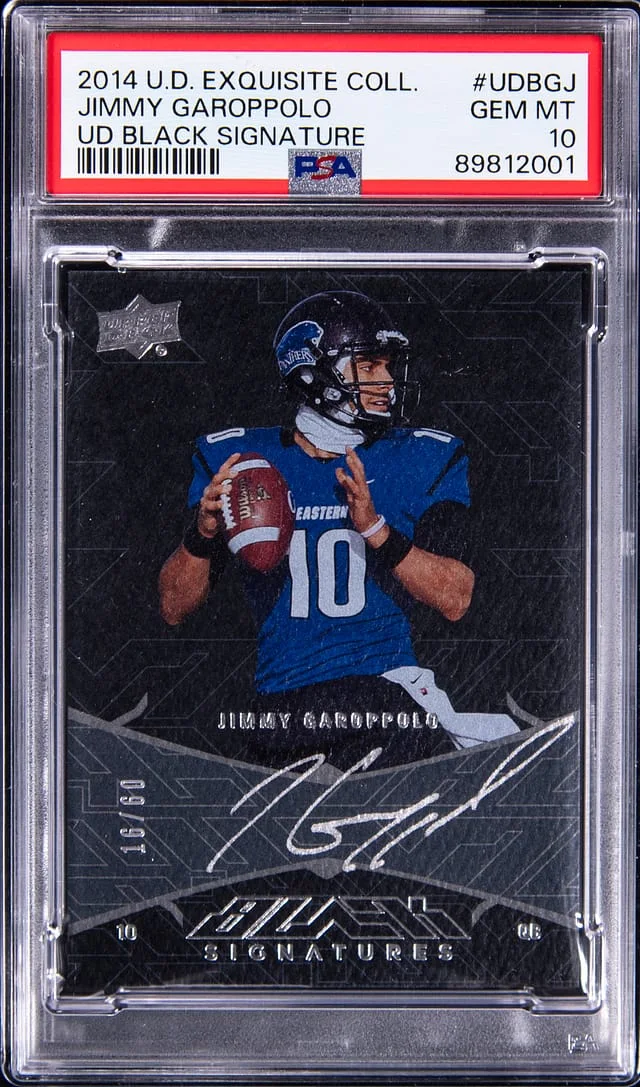 2014 Upper Deck Exquisite Collection Jimmy Garoppolo Black Signature #UDB-GJ card image