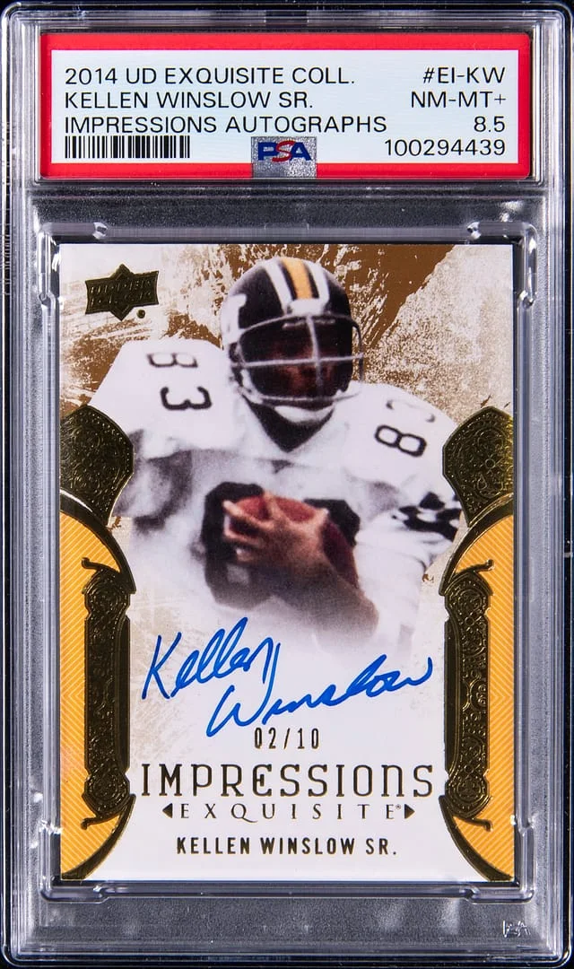 2014 Upper Deck Exquisite Collection Kellen Winslow Sr. Impressions Autographs #EI-KW card image