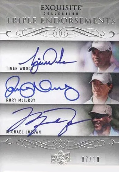 2014 Upper Deck Exquisite Michael Jordan Triple Endorsements #EE3-JWM card image
