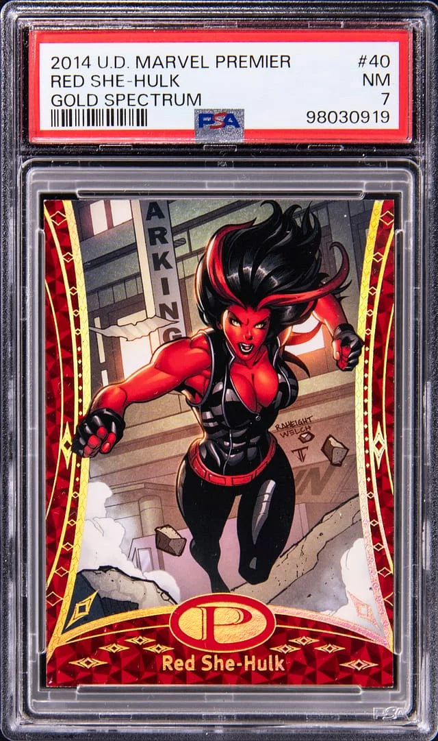 2014 Upper Deck Red She-Hulk Marvel Premier Gold Spectrum #40 card image