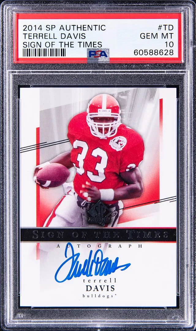 2014 Upper Deck SP Authentic Terrell Davis Sign of the Times #TD card image