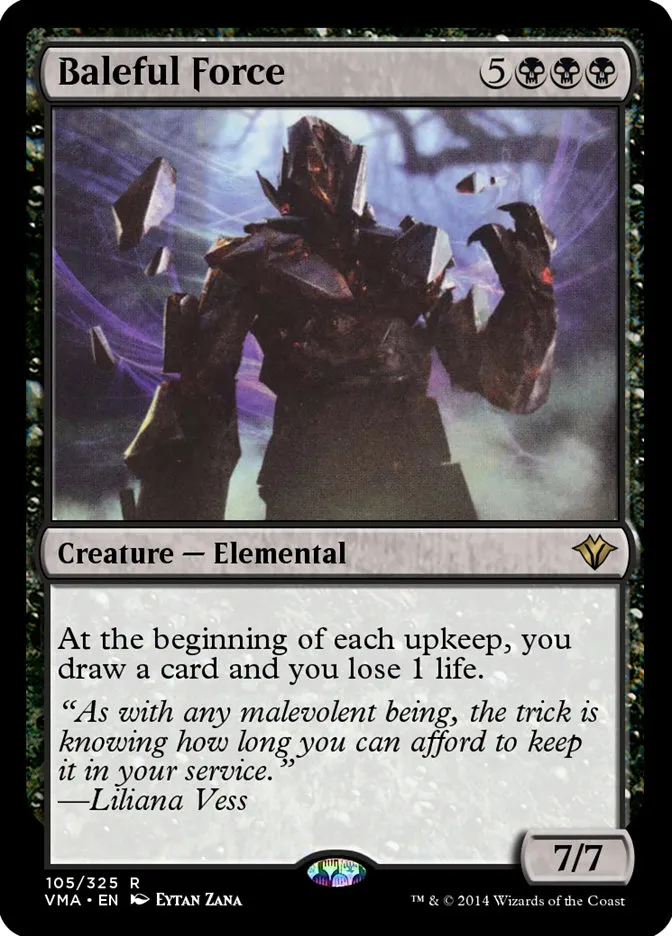2014 Vintage Masters Baleful Force rare #105 unlisted card image