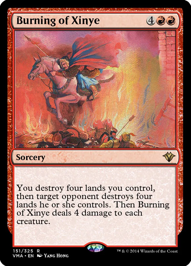 2014 Vintage Masters Burning of Xinye rare #151 unlisted card image