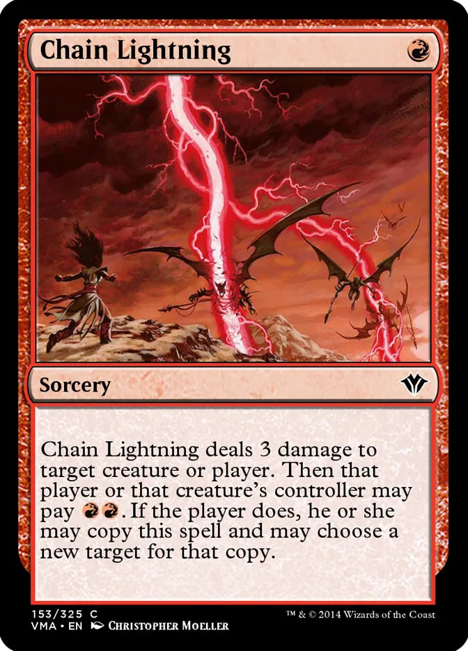 2014 Vintage Masters Chain Lightning common #153 unlisted card image
