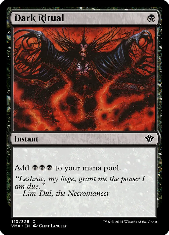 2014 Vintage Masters Dark Ritual common #113 unlisted card image