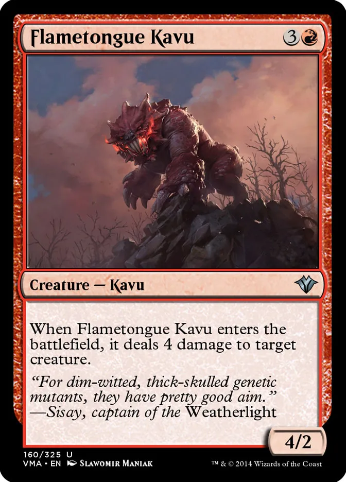 2014 Vintage Masters Flametongue Kavu uncommon #160 unlisted card image