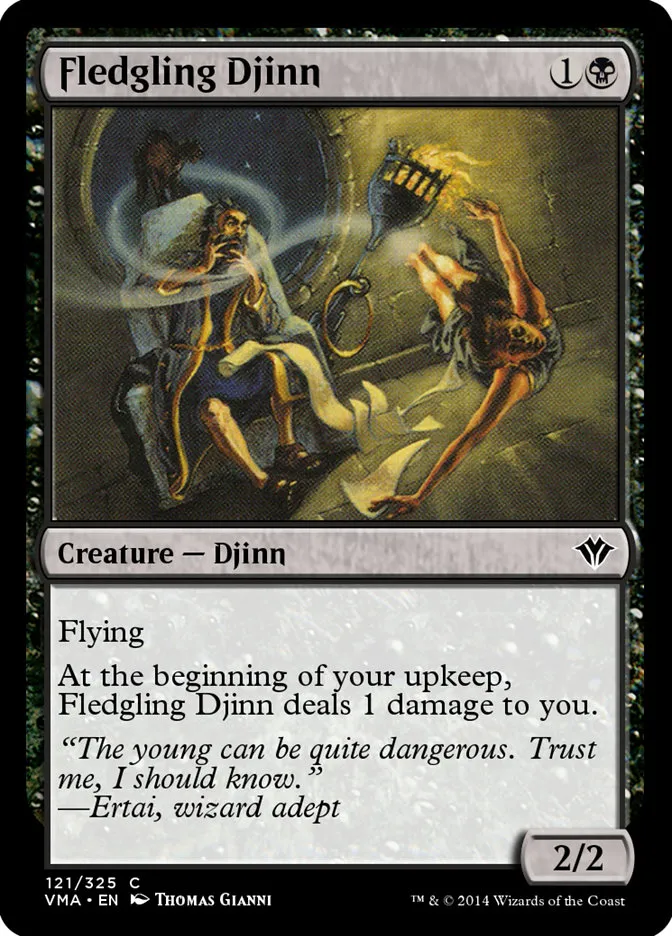 2014 Vintage Masters Fledgling Djinn common #121 unlisted card image